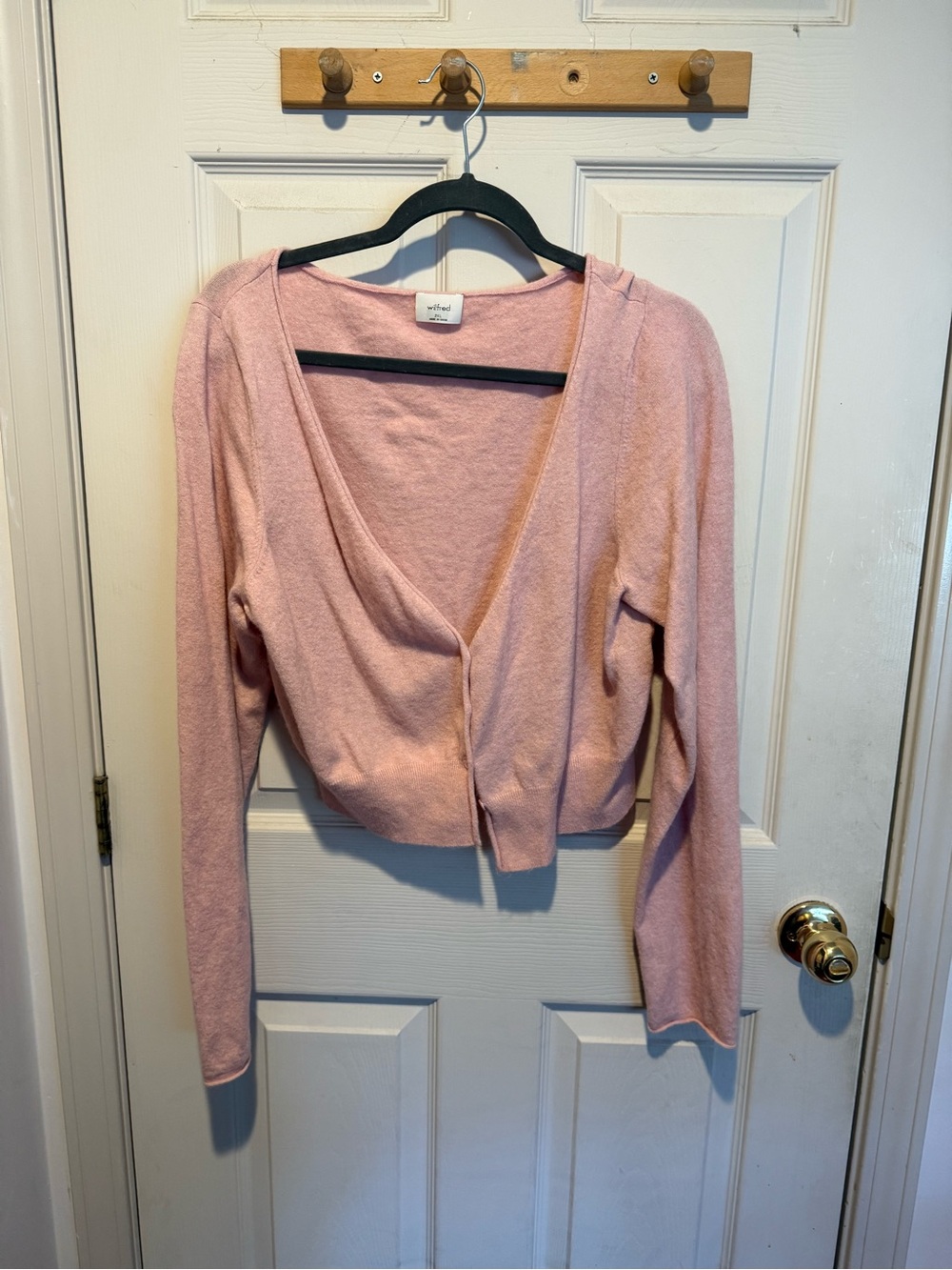 Wilfred Dusty Pink Cropped V-Neck Sweater Cardigan